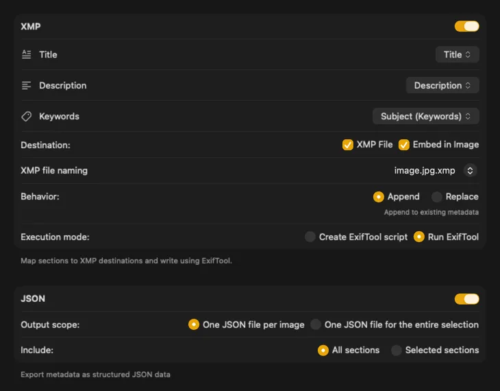 Example of VisionTagger publish configuration