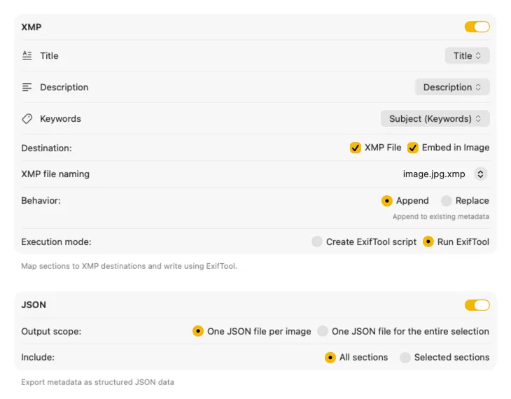 Example of VisionTagger publish configuration