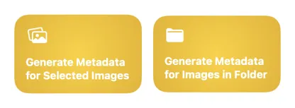 VisionTagger Shortcuts integration showing automation actions
