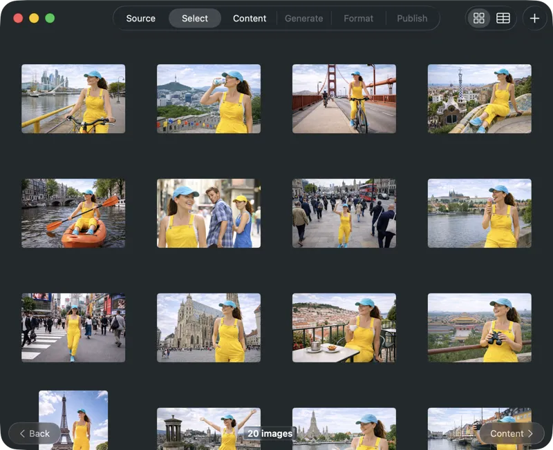Select images to process